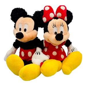 Disney Parks Exclusive 12" Mickey Mouse & Minnie Mouse Bean Bag Plush Pair NWT